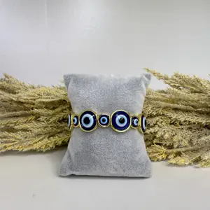 Beautiful Bracelet with Evil Eye Design Gold Plated Adjustable Fashion Jewelry for Women