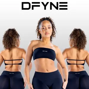 Dfyne  Seamless Set – Backless Bandeau Sports Bra, High-Waisted Shorts & Leggings for Gym & Everyday Style