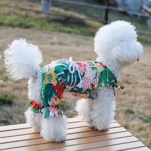 Dog Clothes Summer Spring, Casual Beach Style Four-Legged Onesie, Teddy Poodle Yorkshire Terrier Small Dog Pet Clothing, Puppy Home Wear, Shirt