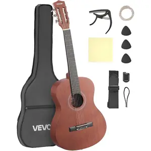 VEVOR Acoustic Guitar, Classical Guitar Starter Kit for Beginners, with Nylon Strings, Basswood Guitar, for Kids Adults Girls Boys Students