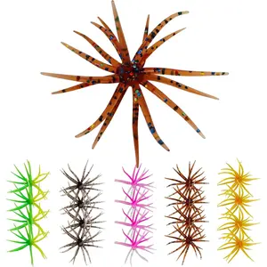 20PCS Floating Sea Urchin Soft Bait, 1.1in & 2.36in Finesse Lifelike Dice Fishing Lures with Multiple Tentacles for Trout, Bass, Crappie
