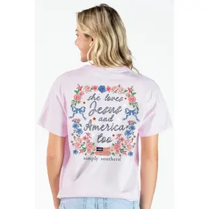Simply Southern USA Jesus Peony T-Shirt