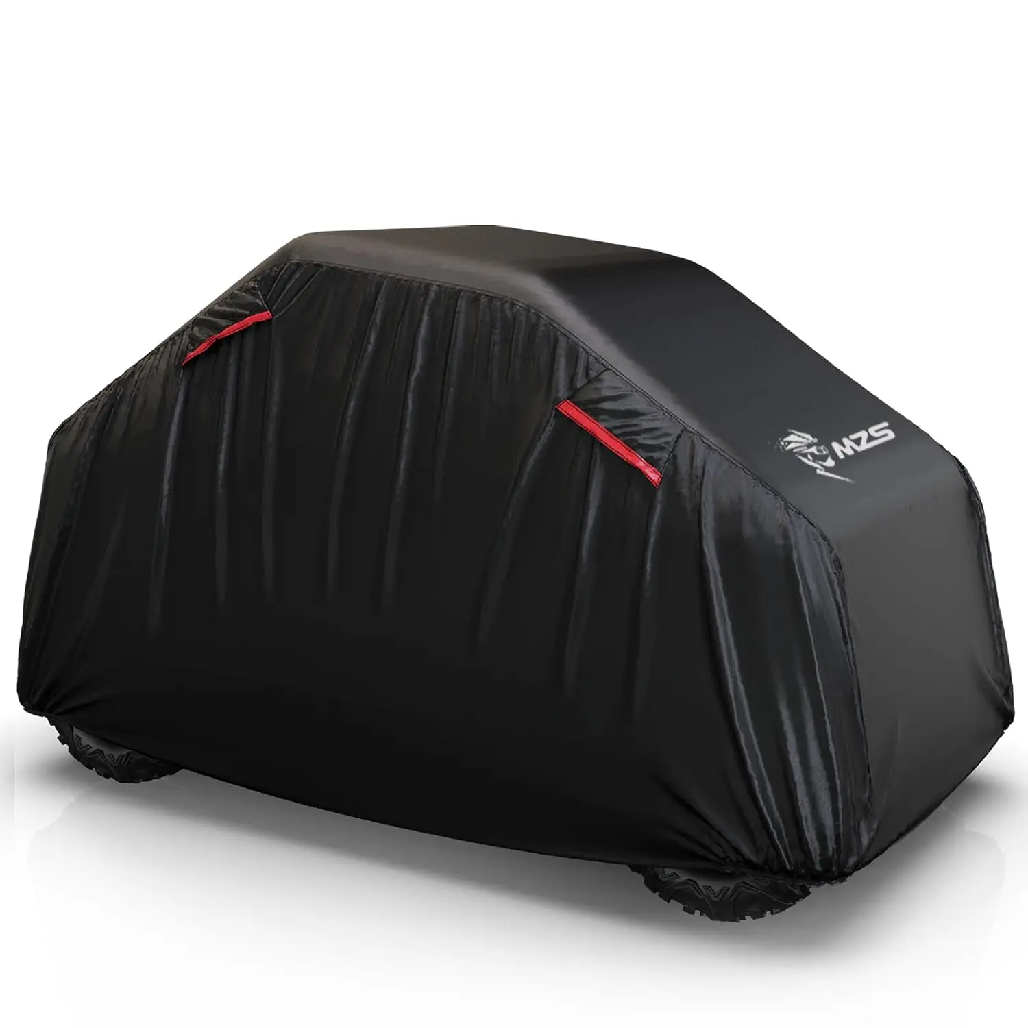 UTV Cover, All Weather Waterproof Side by Side Cover Protection Universal fits up to 120 inch Utility Vehicle Covers - Vents Night Reflective Tear Wind Proof Adjuster Buckle Storage Bag