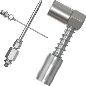 3PCS 90 Degree Grease Coupler Adapter and Narrow Needle Dispenser Set (90 Degree Coupler, Nozzle, Grease Injection Needle) - Home Improvement.