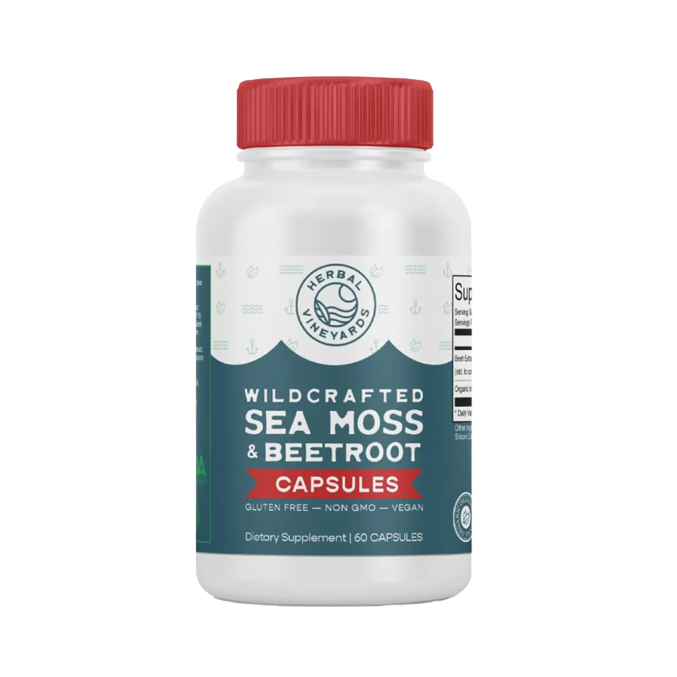 Herbal Vineyards Organic Irish Sea Moss & Beet Root Botanical Dietary Supplement, Natural Organic Herbal Wellness Blend for Adults, Mother Earth-Infused Vitamins & Minerals - 60 Count