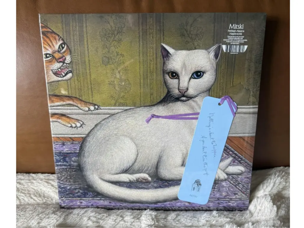 Mitski "Nothing's About to Happen to Me" Signed Lilac Vinyl LP, Brand New Vinyl Record, 8-Page Lyric Stationery Booklet, Bookmark, Sticker Sheet, Double Pocket Gatefold Jacket, Printed Board Sleeve