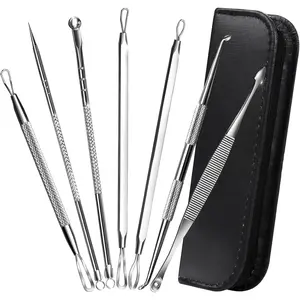 7 in 1 Pimple Popper Tool Kit Blackhead Remover Tools Blackhead Extractor, Pimple Extractor Pimple Popper Tool Zit Popper Tool Acne Tools Comedone Extractor Black Head Remover for Face