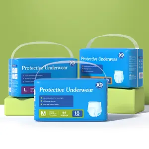 X9 Adult diapers High Absorbency and Leakproof，For all skin types，No petroleum-based microplastics, no chlorine, no fragrance.18Count The built-in deodorizing technology keeps the area fresh and natural.Skin-Friendly