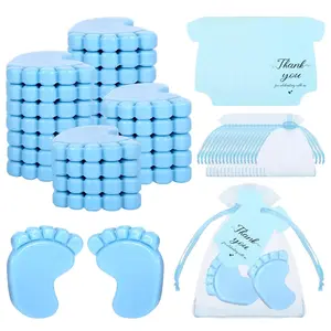 36 Sets Scented Soap Organza Bags Thank You Cards Baby Shower Favors Gifts for Guests Soap Party Favors for Gender Reveal Party New Mom Gifts Wedding Favor (Blue)