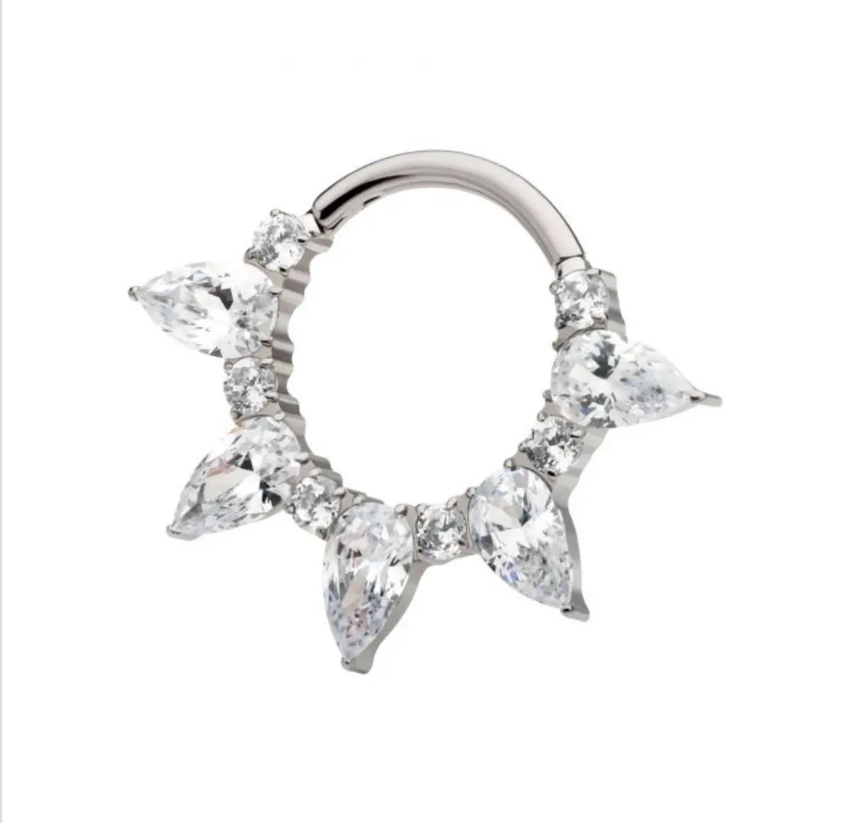 Titanium blingy spike septum or daith ring | 16 gauge | nickel free ...