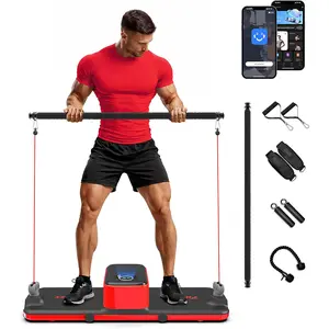 Smart Portable Home Gym Equipment 220lbs Resistance Strength Training Cable Machine, All in One Functional Full Body Workout System for Small Spaces