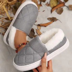 Womens Thick Soled Cotton Slippers Indoor Outdoor Plush Warm Shoes Winter Warm Mini Snow Boots
