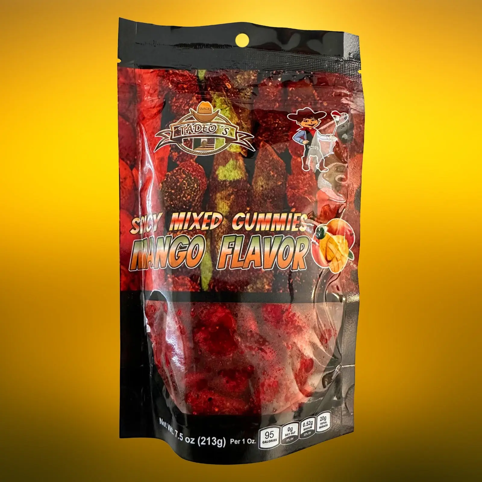 Tadeo's Spicy Mix Gummies MANGO Flavor Sweet and Spicy Snack Deliciously Tangy and Spicy Treat