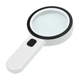 30X Jumbo Handheld Magnifying Glass w/ 12 Bright LED Light Illuminated Magnifier