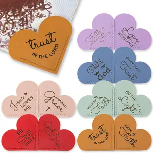 Verse Leather Heart Bookmarks - Set of 12 Leather Christian Corner Bookmark for Women, Scripture Bookmarks for  Reading, Inspirational Religious Gifts, Faith-Based Book Accessories