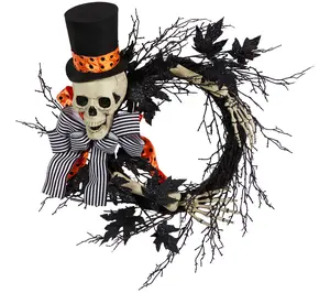 Nearly Natural 26" Halloween Dapper Skeleton Wreath Nearly Natural 26" Halloween Dapper Skeleton Wreath
