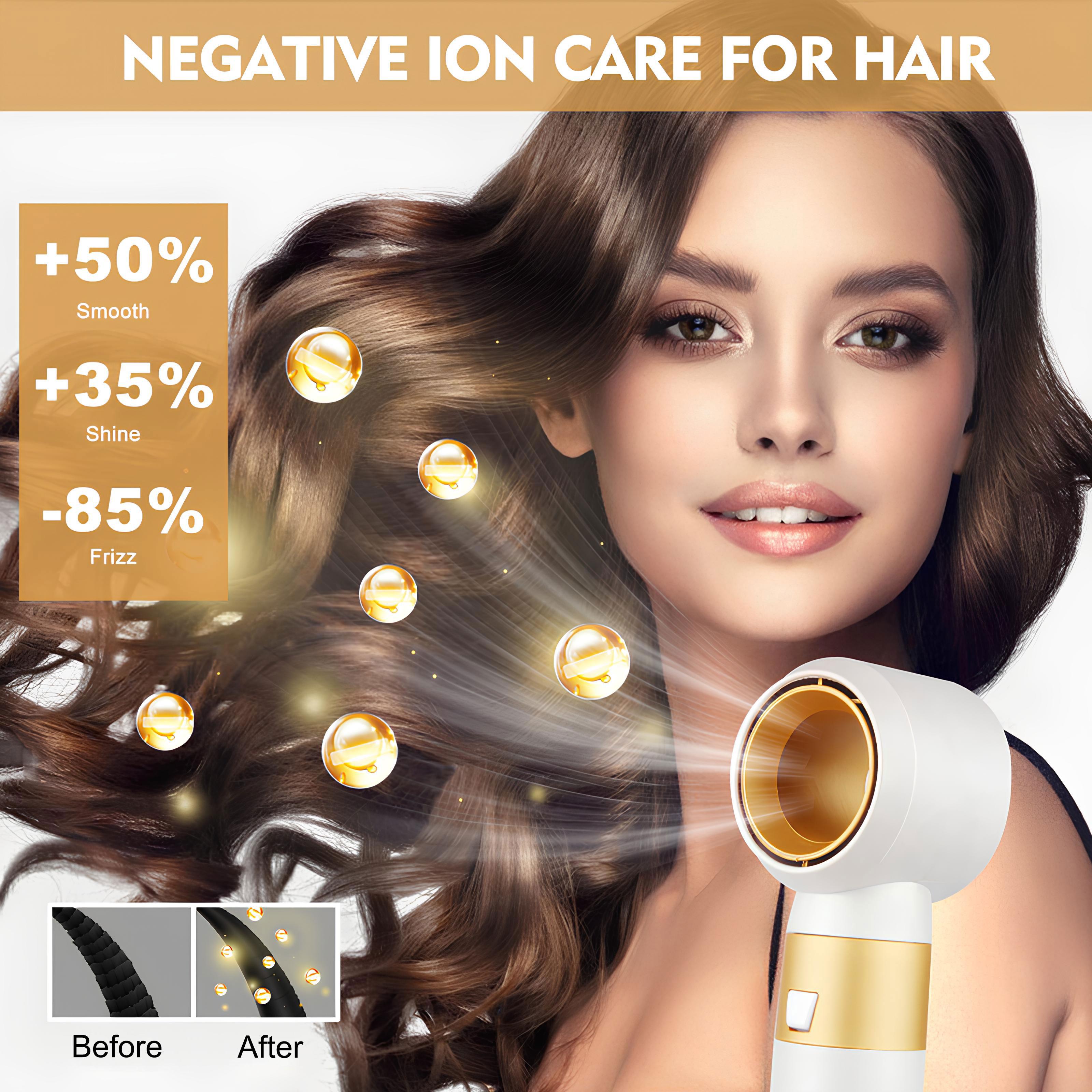 DOEAST US Seller 5-in-1 Hair Styler & Hair Dryer Set with Millions of Negative Ions Features Auto Hair Curler, Detachable Comb Heads, Curling Iron, Hair Straightener, Volumizer, Hot Air Brush & Air Curler All-in-One Hair Styling Tools,  Gift for Girls