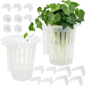 2 Pack Upgraded Large Aquarium Fish Tank Plant Holder with Suction Cup and 3 Size Hooks for Different Tank Thickness