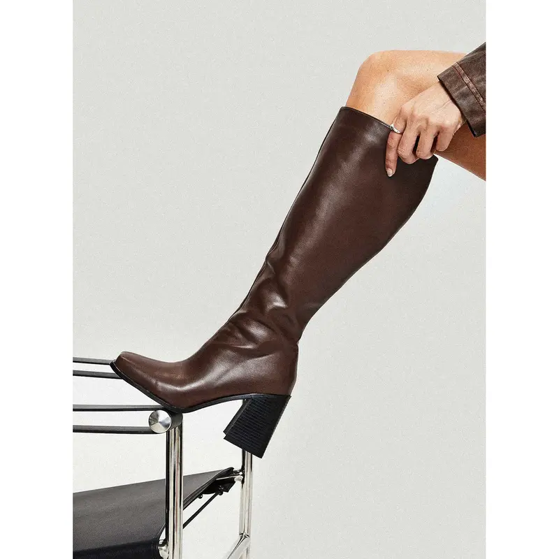 Renzo Knee High Boots Brown
