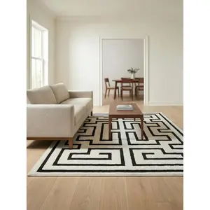 Livabliss Art Deco Modern Area Rug - Plush, Geometric Print, High-Traffic, Machine-Woven for Living Room Rugs, Home Decor, Rugs For Living Room