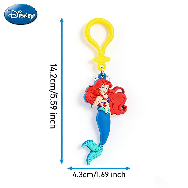 Disney Princess Ariel PVC Keychain 1PC Official License Figurine Bag Clip Charms Anime Figure Collector Keyring Backpack Decor Durable PVC Rubber Gift