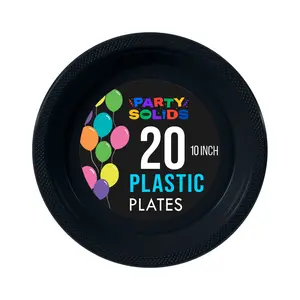 10 In. Black Plastic Plates - 20 Ct. 10 In. Black Plastic Plates - 20 Ct.