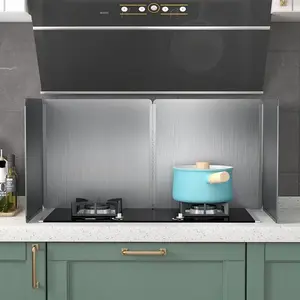 Stove Splash Guard for Cooking| 2 Sided Stove Splatter Guard Backsplash Back Splash Protector for Wall, Foldable Stainless,15.7" X 15.7" X 15.7" Per Piece, 2 Pcs In Package