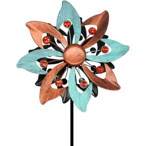 Wind Spinners Outdoor for Yard and Garden Large Metal Wind Spinners  Sculptures with Stake  Garden Windmills Yard Spinner for Yard Decor Gifts for Family Friends 57.4 Inch
