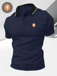 Men Women Summer Fashion Casual Outdoor Sports Short Sleeve Polo Shirt, Quick-Dry Breathable Easy Wash, Argentina Football Team Logo Print