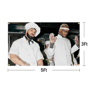 Drake and FutureT Rapper 3x5Ft Flag Tapestry Funny Banner Decoration for College Bedroom Room Dorm Wall Tapestries with 4 Brass Grommets