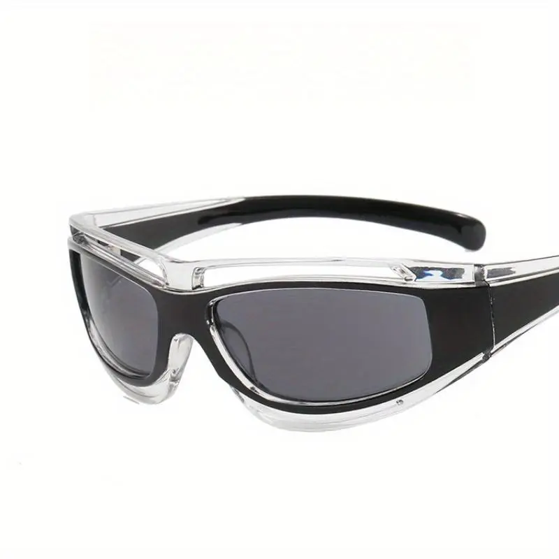 Y2K Futuristic Cyberpunk, Unisex Cat-Eye Special-Shaped Concave Glasses, Retro Sci-Fi for Men And Women, Trendy Hip-Hop And Street Style, Protection, Lightweight Design, Perfect for Futuristic Fashion