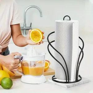 Space-Saving Countertop Paper Towel Holder, Kitchen & Bathroom Standing Roll Dispenser, Durable Metal Stand, Easy Access Storage Organizer