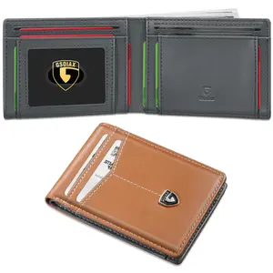 GSOIAX Slim Wallet for Men Leather Carbon Fiber RFID Blocking Minimalist Front Pocket Bifold mens Wallet with ID Window,12 Credit Card Holders with Gift Box