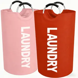 2-Pack Large Foldable Laundry Basket with Stand, High-Quality Semi-Circular Handles, Home Laundry Storage Organizer for Clothes