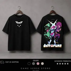 Deltarune Game Graphic Tees Washed Tee Game Acid Washed Lightweight Cotton TSHIRT, Gift For Gamer Men's Regular, men gifts graphic tee