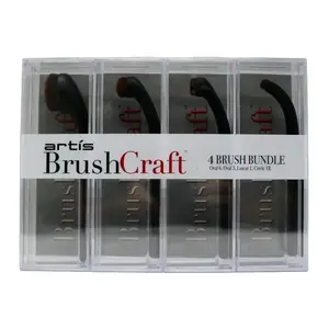 Artis BrushCraft 4 Brush Bundle Set - Includes Linear 1, Oval 3, Circle 1R, & Oval 6 Brushes for Precision & Versatile Makeup Application