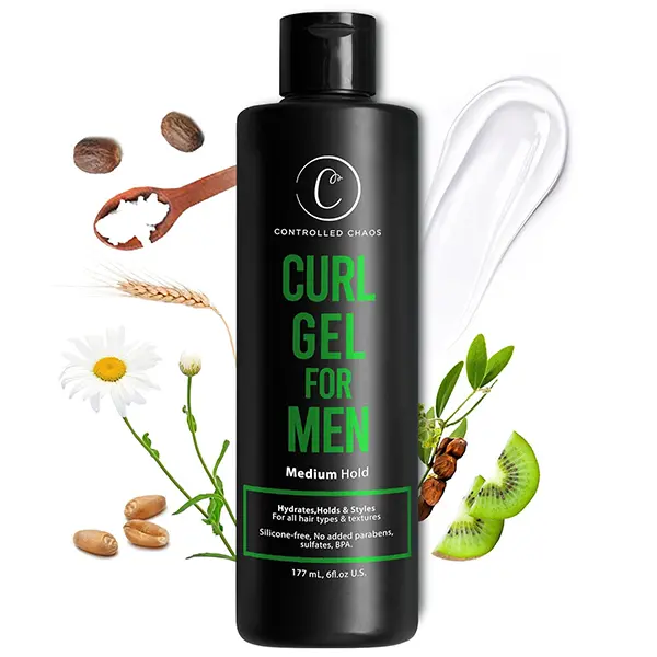 Curl Styling Gel for Men | Medium Hold | Defines & Styles Wavy Curly Hair | No Crunch No Flake | Alcohol-Free | As Seen on Shark Tank