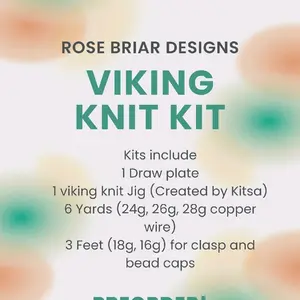 Viking Knit Kit with Draw Plate and Handmade Jig - Includes Copper Wire in 24g, 26g, and 28g, and 18g and 16g