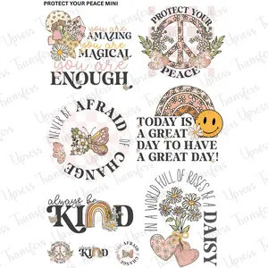 Protect Your Peace Mini DTF Transfer Gang Sheet 24.5" Wide x 36" Long Direct To Film Trendy Vibrant Designs for Stylish Wardrobe