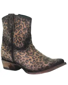 Corral Women's Leopard Print Fashion Booties Round Toe - C3627