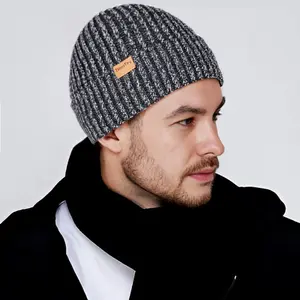 Men's beanie hat with thermal lining, soft winter ski hat, rolled brim hat, unisex beanie hat, gift for men and women