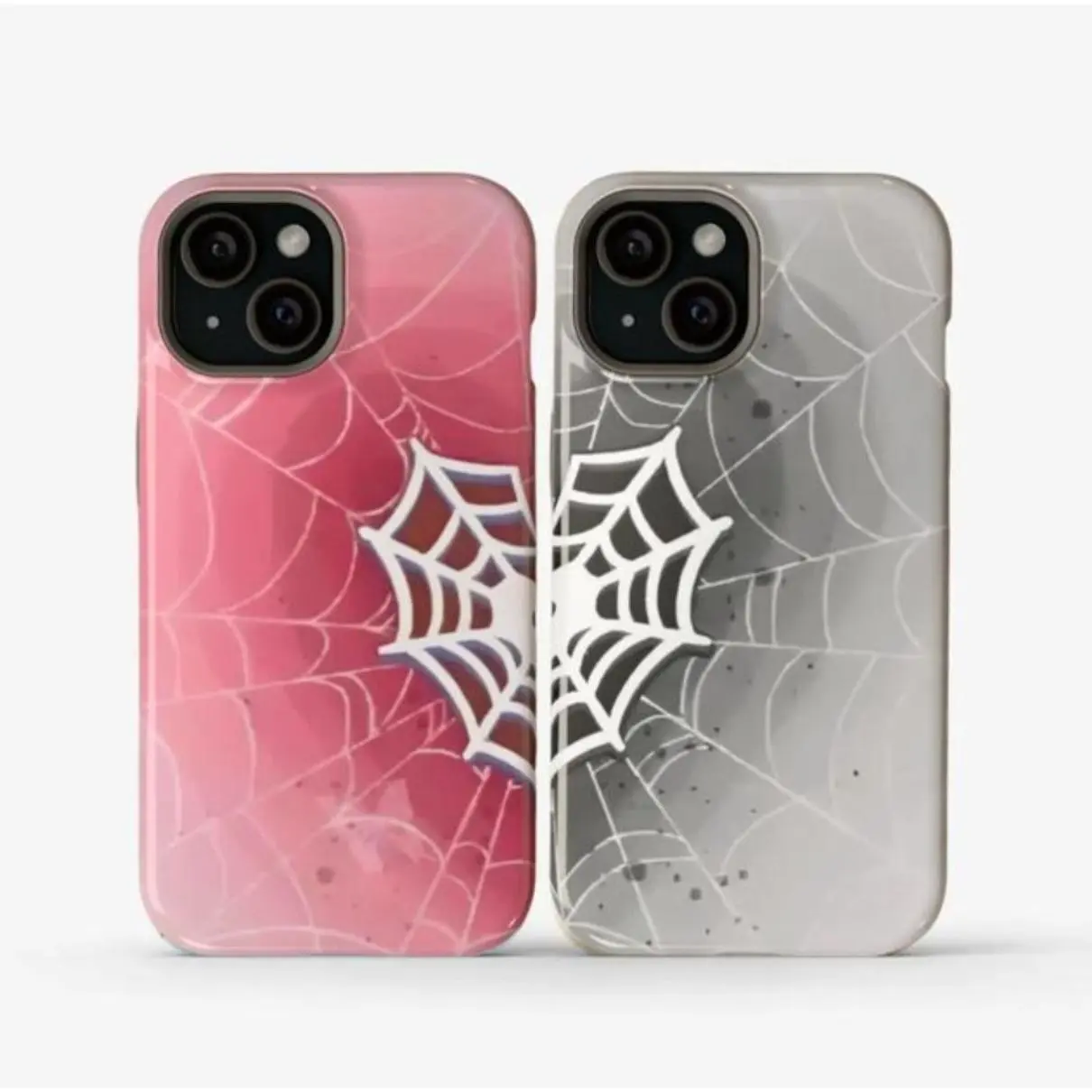 Spooky Cute Spiderweb Couple Themed Phone Case Premium Texture, Anti-Drop, Anti-Fingerprint For IPhone 17-11, Pro Max, Pro Plus, and Samsung S26-22 Protection Safety