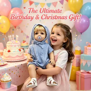 Realistic Baby Reborn Conversational Doll-22 inch Full Body Silicone Lifelike Soft Girl Doll Alice,  Movable head and mouth, 2 Golden Braids, with 1 Set Cute Dress Up - Kids’ Birthday,Boy & Girls Christmas Gift, Home & Bedtime Companion