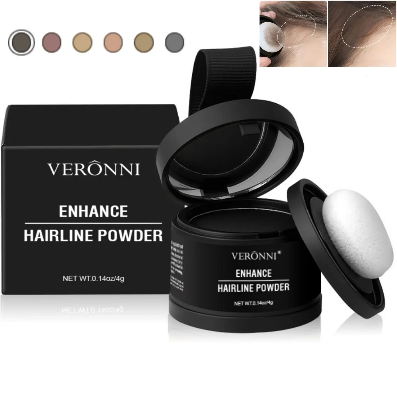 Hairline Powder, Long-Lasting Natural Hair Texture Powder for Thinning Hair, Root Touch Up & Facial Contouring Shadow, Lightweight Coverage for Women Men, Hair Color Tools for Sparse Areas Brow Makeup, 1PC Cosmetic Smooth