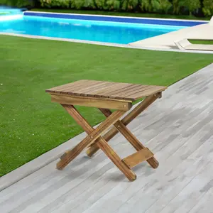 Outdoor Folding Wooden Side Table Natural 15D x 2275W x 1825H