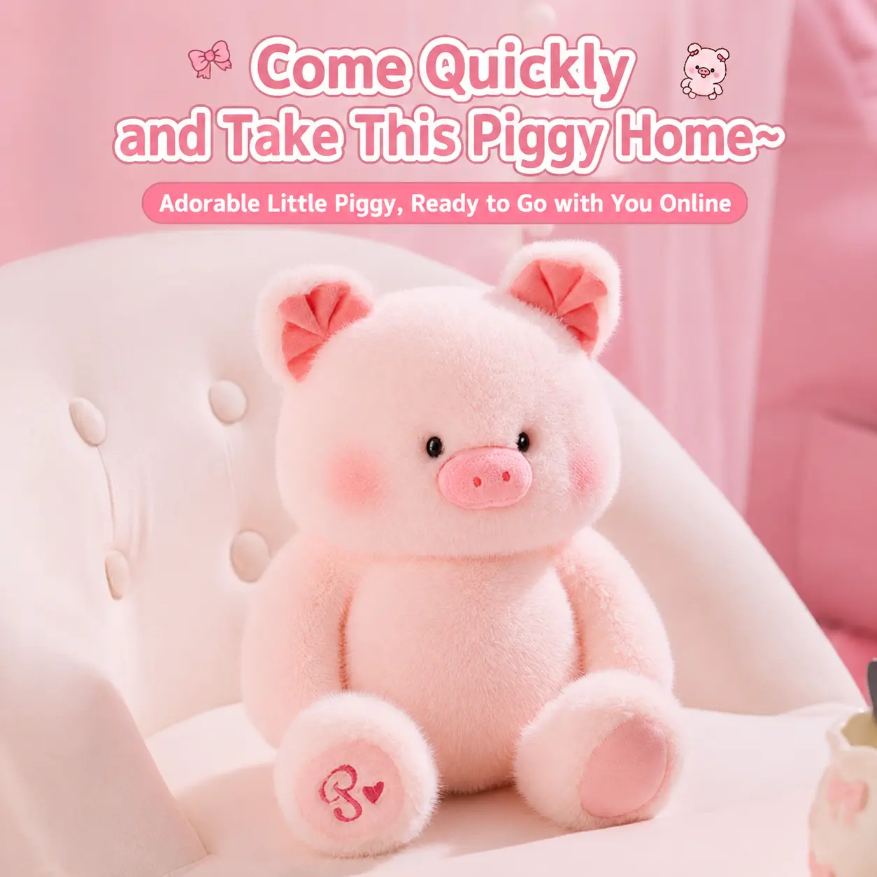 Miniso Furlis Pig Plush Doll Toy — Cute Stuffed Doll, Ideal Birthday Gift For Girls，Super Adorable And Charming, Companionship Selection#Summervibes