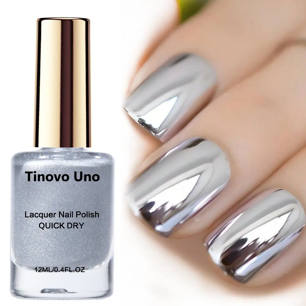 Tinovo Uno Mirror Effect Metallic Lacquer Nail Polish, No Baking Natural Quick-drying Formula, Chrome Bright Finish, Nail Salon Effect, Long-lasting and Convenient, Nail Art