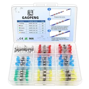 110 Piece Heat Shrink Cable Connector Set, Welding Sealed Connectors Kit, Terminal Plug Kit, Waterproof Marine Electrical Terminal Blocks
