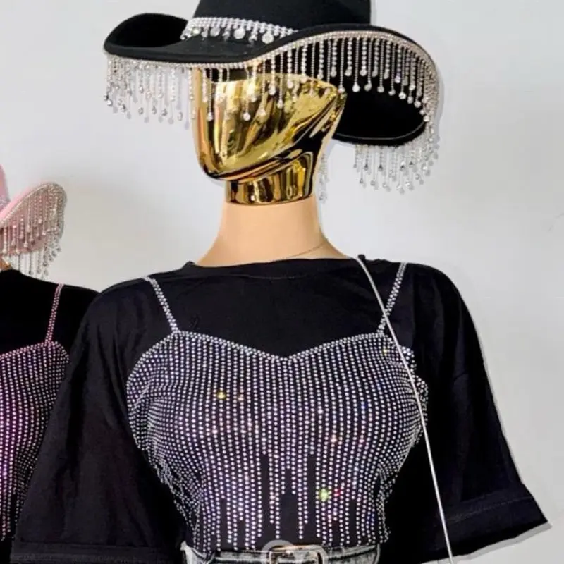 Rhinestone Corset Design Tshirt