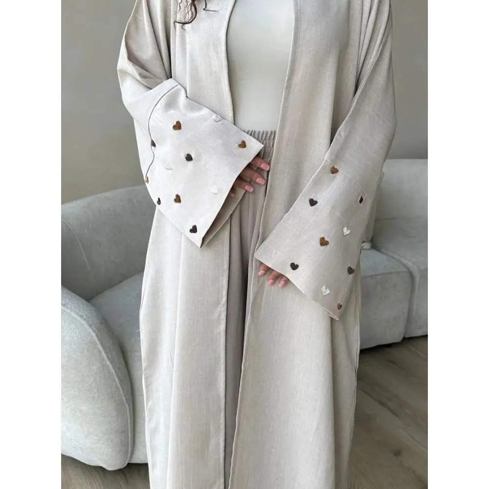 Love Heart Embroidered Abaya